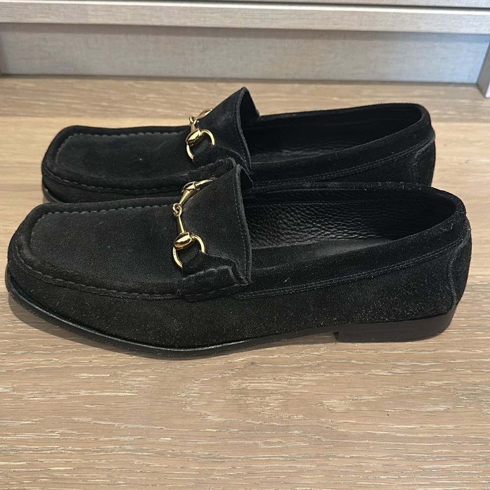 Gucci black suede shoes